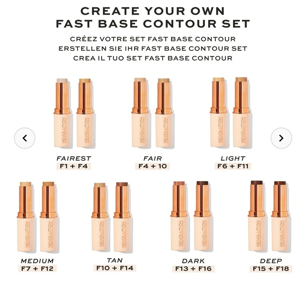 1 Piece REVOLUTION Fast Base Stick Foundation New Sealed fair shade F3